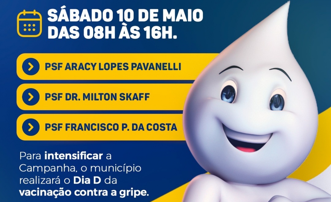 Sábado é o Dia D de vacinação contra a gripe 